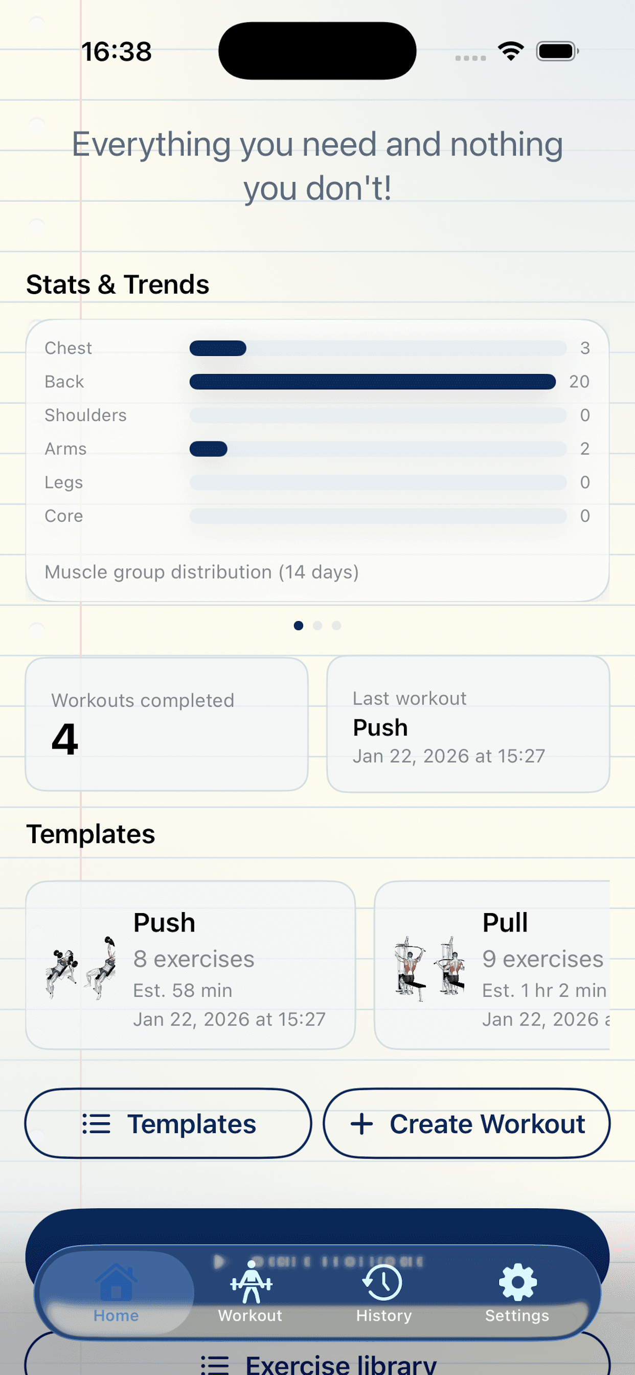 Home stats and templates